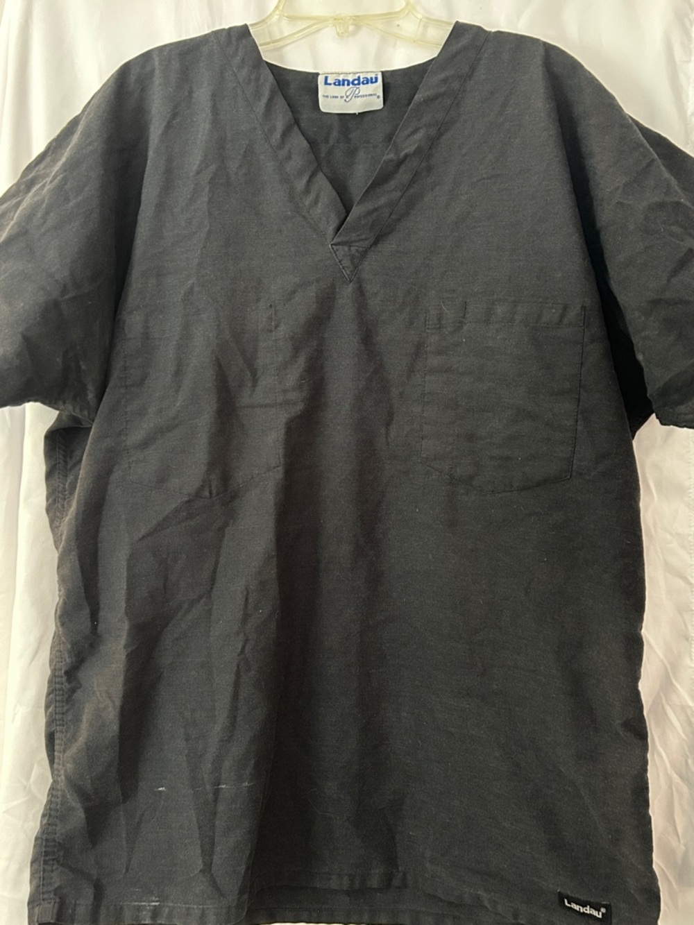 Men’s Landau Black V-Neck Medical Scrub Top